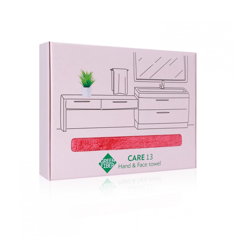Полотенце для рук и лица Green Fiber CARE 13, коралловое